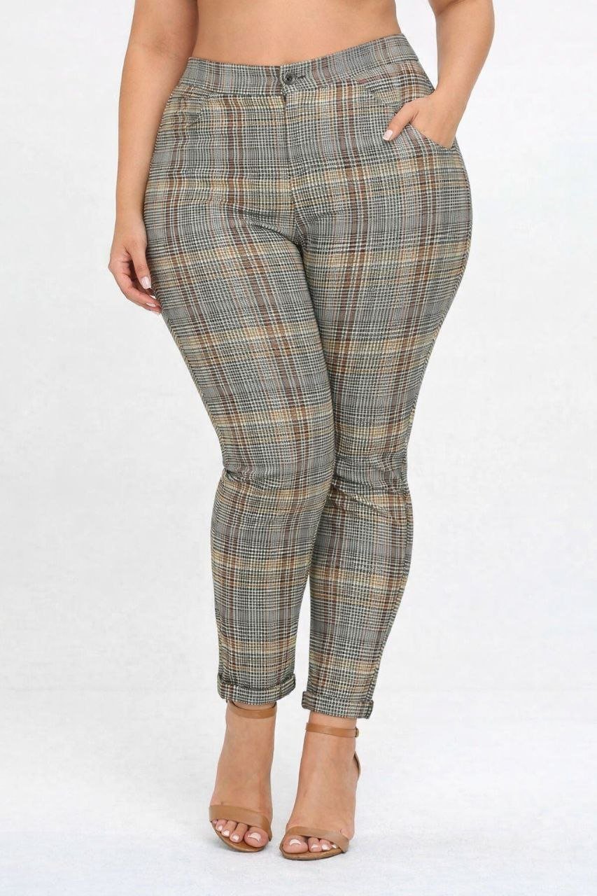PANTALÓN SKINNY CUADROS PRÍNCIPE DE GALES