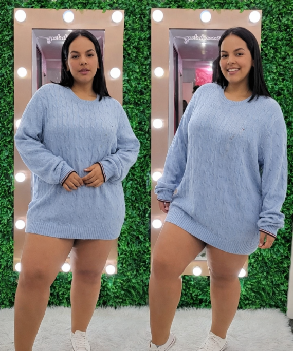 VESTIDO SUÉTER OVERSIZE TRENZADO