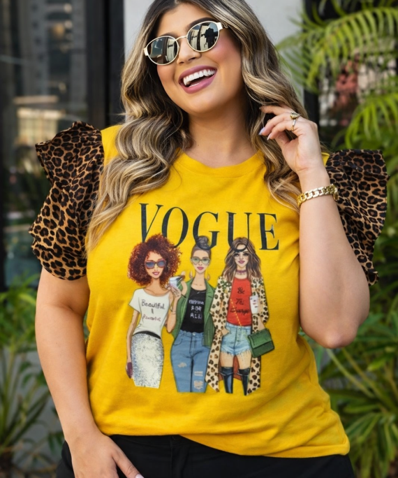T-SHIRT APLIQUE VOGUE MANGA VOLADOS