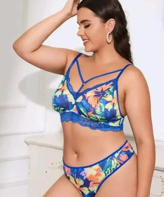 SET LENCERIA FLORAL CON ARNES