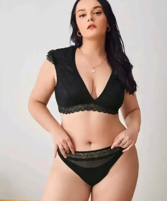 SET LENCERJA RIBETE CON ENCAJE