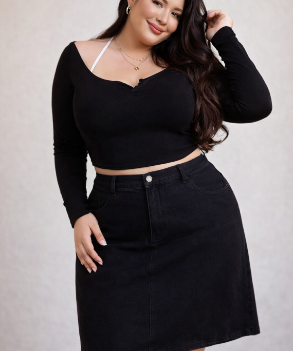 FALDA JEANS ARRUCHE ATRAS