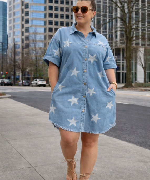 VESTIDO DENIM DE ESTRELLAS