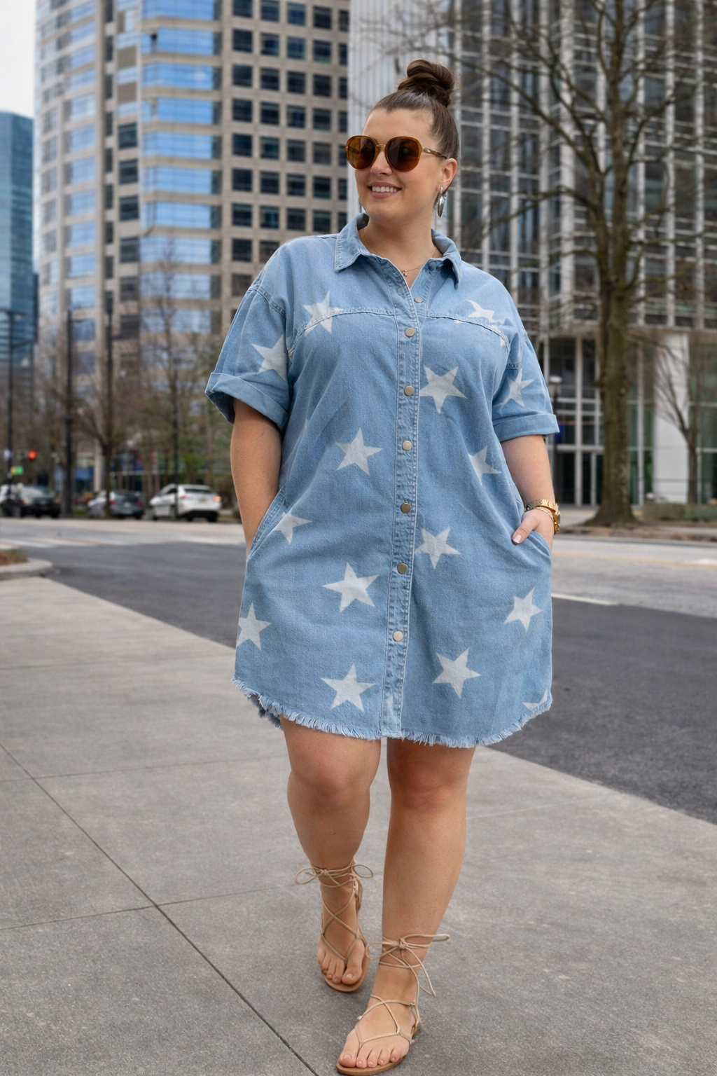 VESTIDO DENIM DE ESTRELLAS
