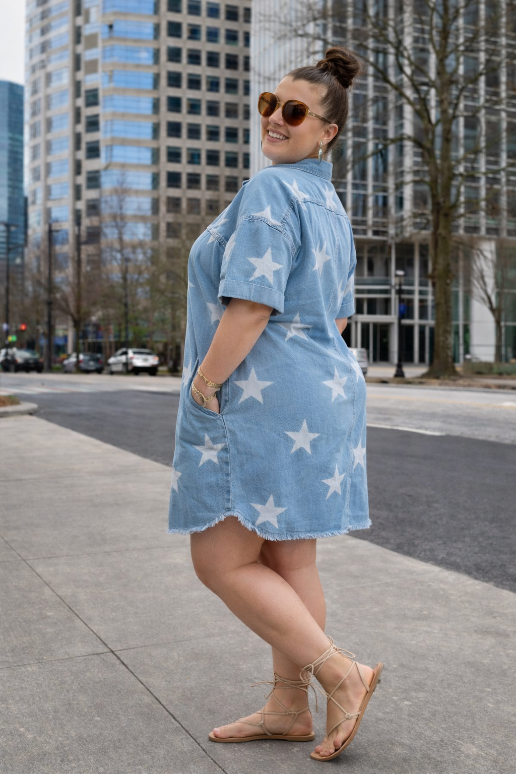 VESTIDO DENIM DE ESTRELLAS - Imagen 3
