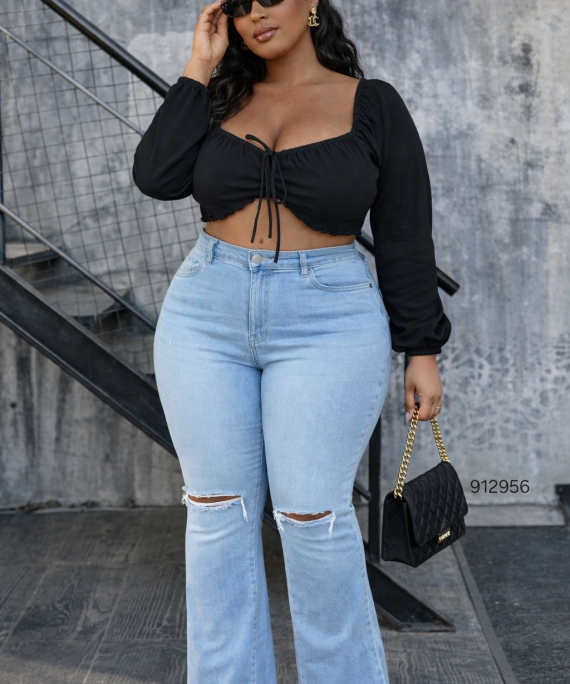 JEANS BOTA ANCHA ROTO