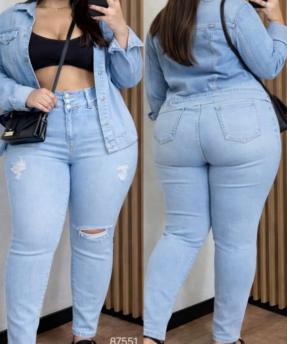 JEANS FAJERO PRETINA ALTA 3 BOTONES