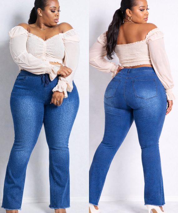 JOGGUERS JEAN BOTA ANCHA ANIMAL PRINT