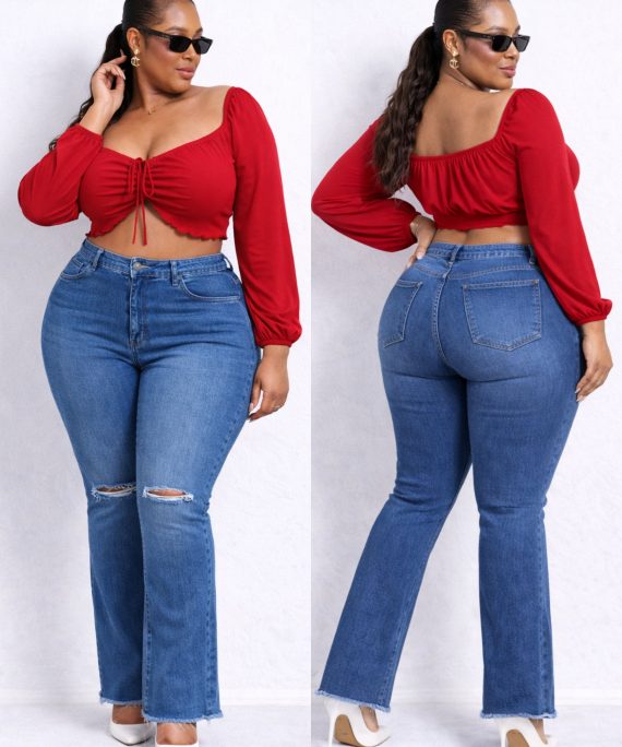 JEANS BOTA RECTA ROTO EN RODILLAS