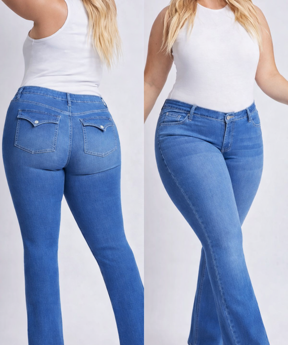 JEANS BOTA ANCHA BOLSILLOS TRASEROS