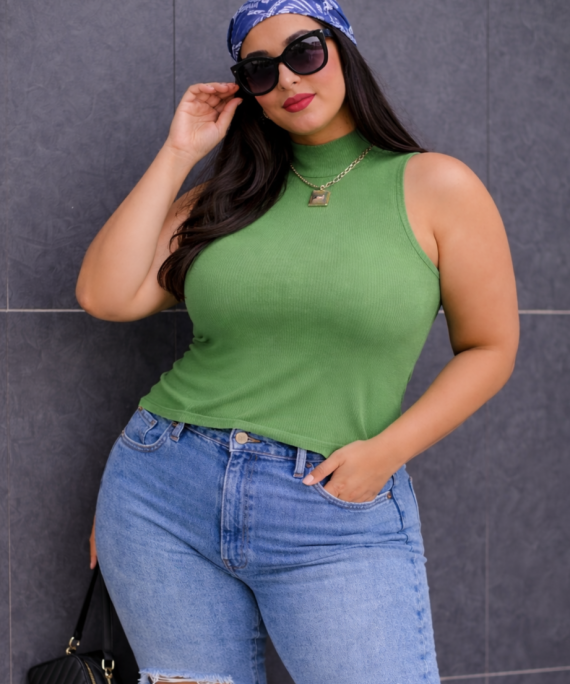 BLUSA SIN MANGAS CUELLO TORTUGA