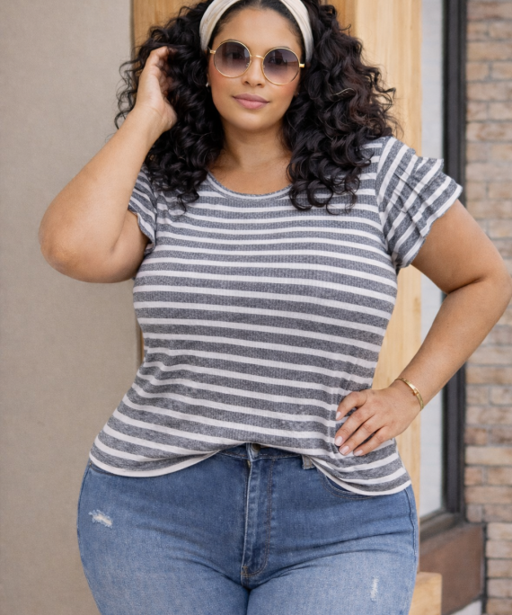 BLUSA MANGA CORTA CON FARALAO