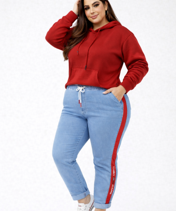 JOGGUER TOMMY LINEA LATERAL ROJA