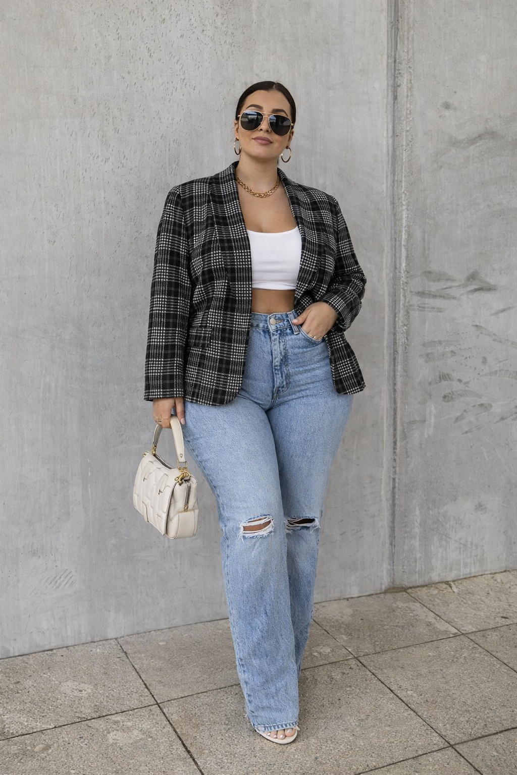 BLAZER CON ESTAMPADO NEGRO Y GRIS - Imagen 2