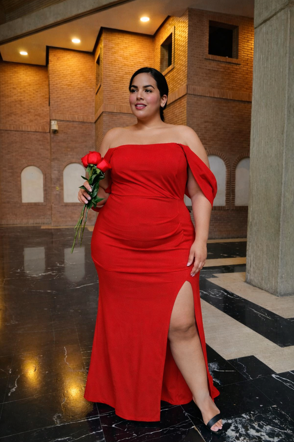 VESTIDO LARGO ELEGANTE HOMBROS DESCUBIERTOS