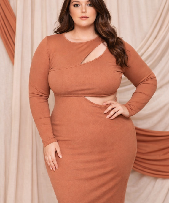 VESTIDO MIDI MANGA LARGA