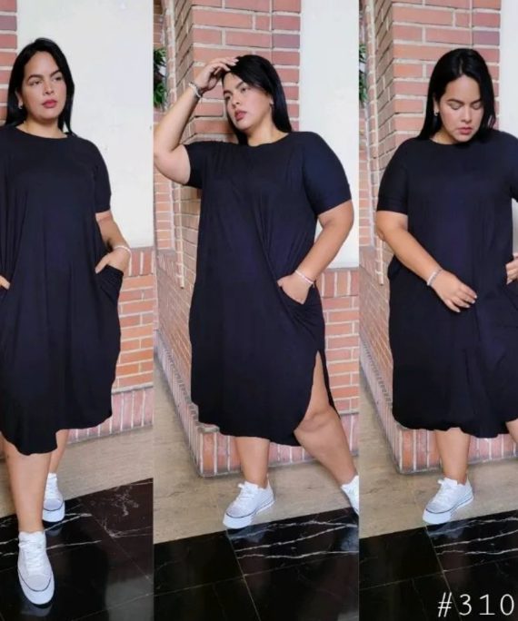 VESTIDO MIDI CONFORT NEGRO