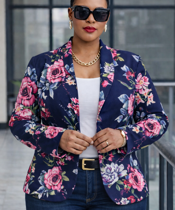 BLAZER AZUL FLORAL
