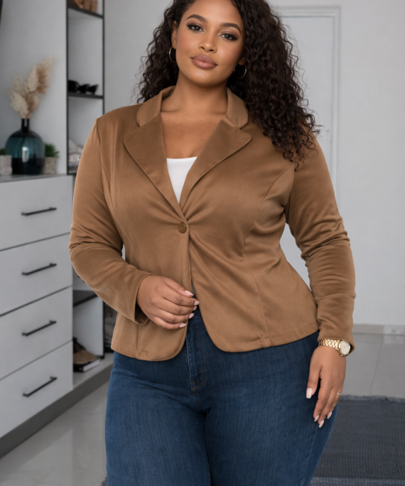 BLAZER UNICOLOR CAFÉ