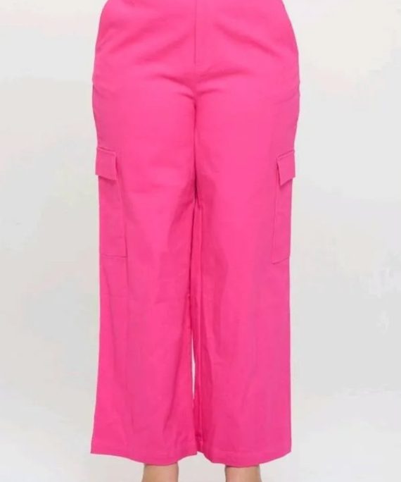 PANTALÓN CARGO WIDE LEG FUCSIA