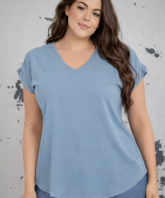 BLUSA MANGA CORTA CUELLO V