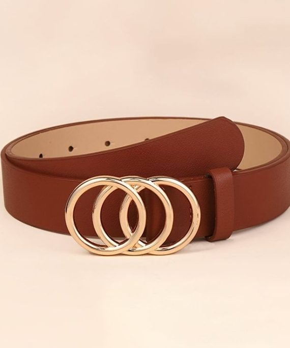 CORREA PLUS SIZE HEBILLA DORADA TRES AROS
