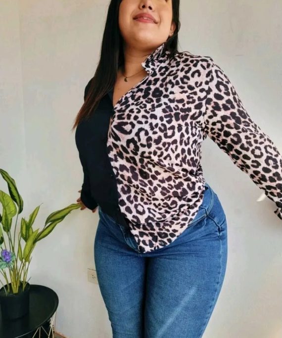 BLUSA MANGA LARGA BLACK CHEETAH