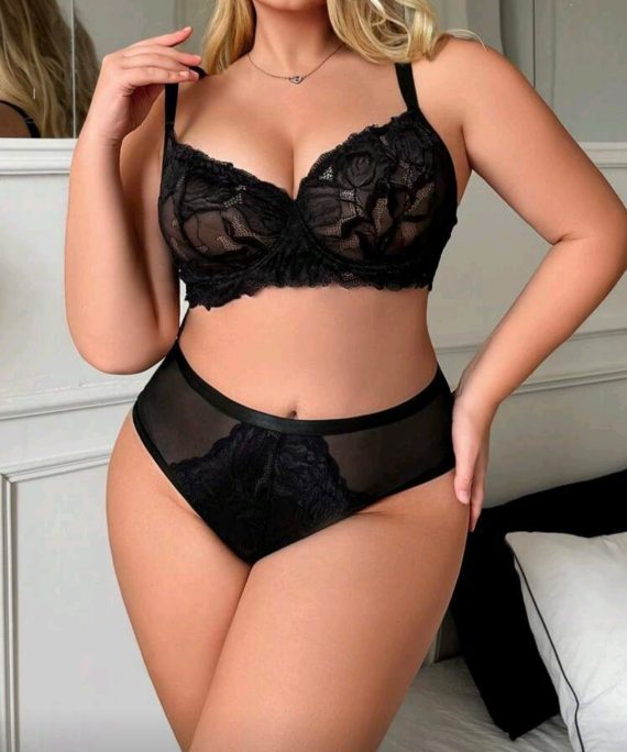 SET DE LENCERÍA DE DOS PIEZAS SEXY CON ENCAJE