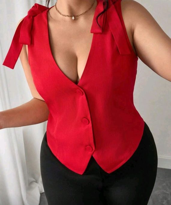 CHALECO TIRANTES CON DISEÑO DE MOÑO