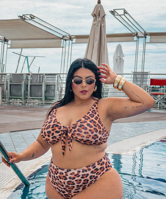 TRAJE DE BAÑO 2 PIEZAS LEOPARDO