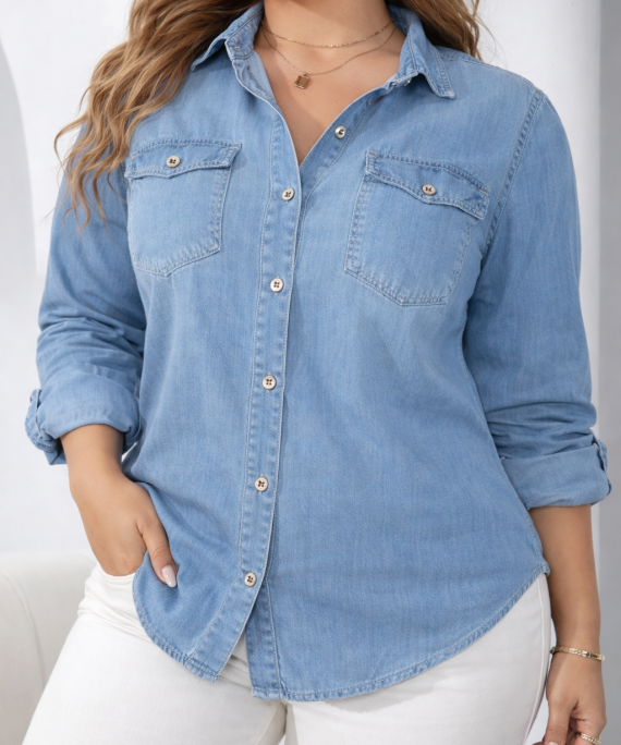 BLUSA MANGA LARGA JEANS