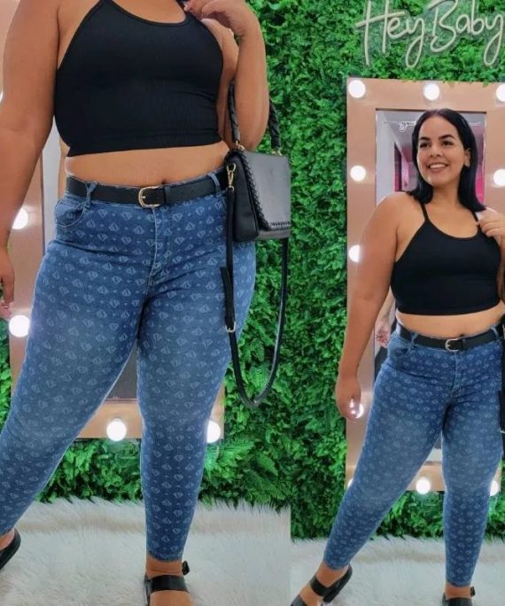 JEAN SKINNY ESTAMPADO DE DIAMANTES