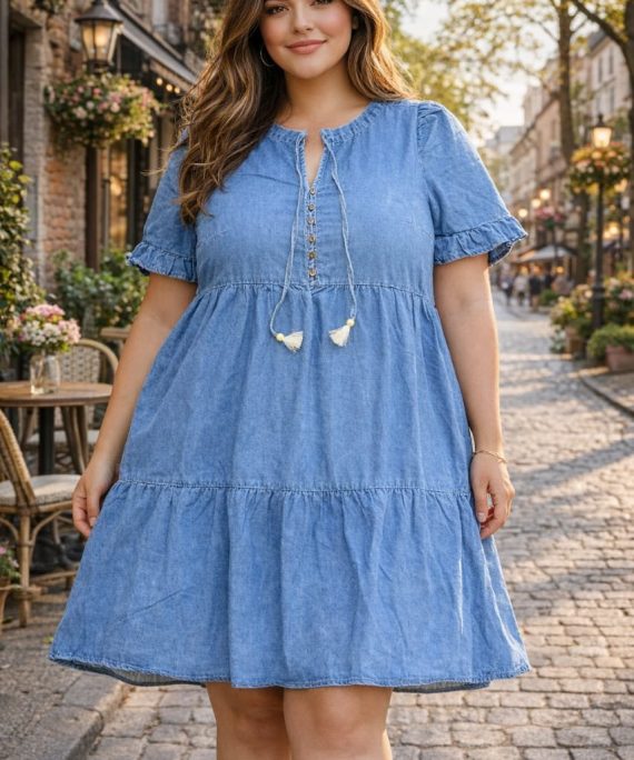 VESTIDO DE JEAN MANGA CORTA