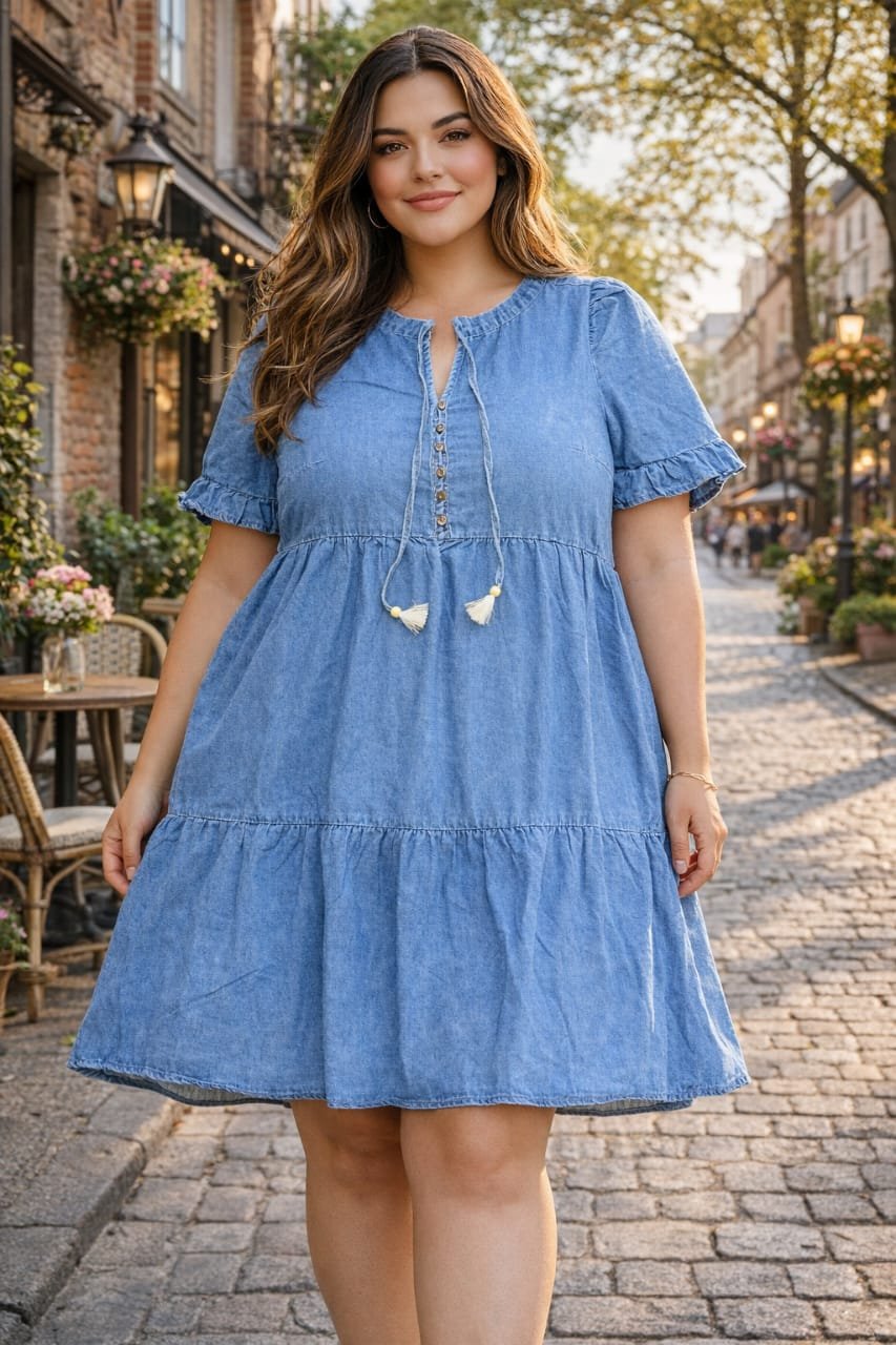 VESTIDO DE JEAN MANGA CORTA