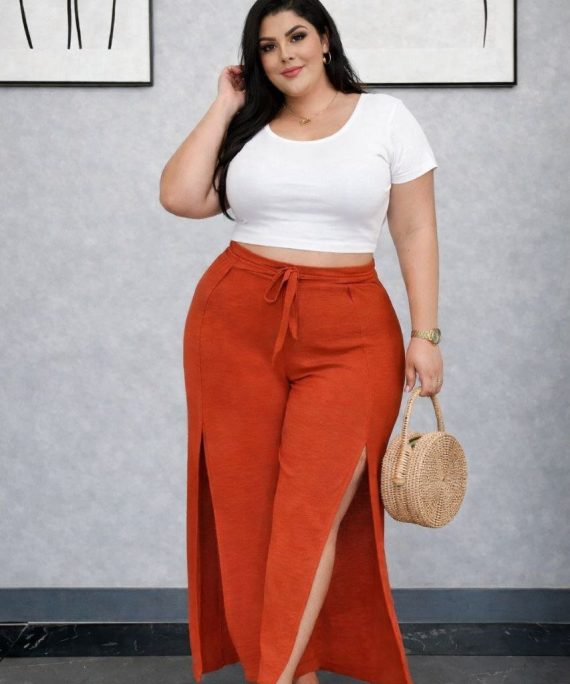 PANTALÓN PALAZZO TROPICAL CON ABERTURA FRONTAL