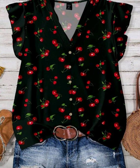 BLUSA MANGA CORTA MINI CEREZA