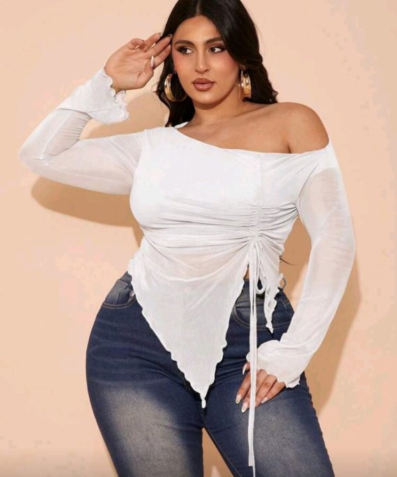 BLUSA ROMÁNTICA UNICOLOR BLANCO