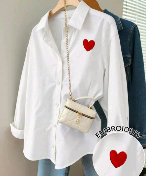 BLUSA MANGA LARGA ELEGANTE CORAZON BORDADO