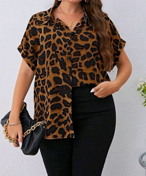 BLUSA MANGA CORTA LEOPARDO