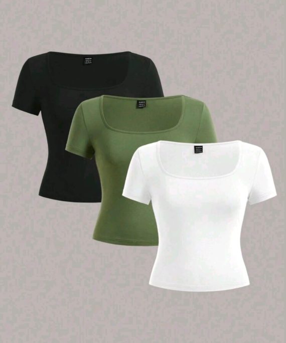 BLUSA MANGA CORTA CUELLO CUADRADO