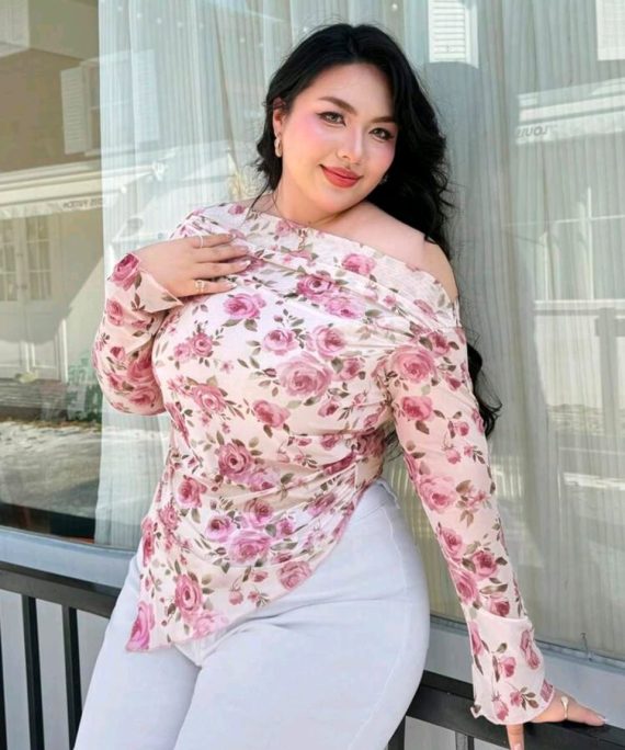 BLUSA ROMANTICA MANGA LARGA FLOREADA