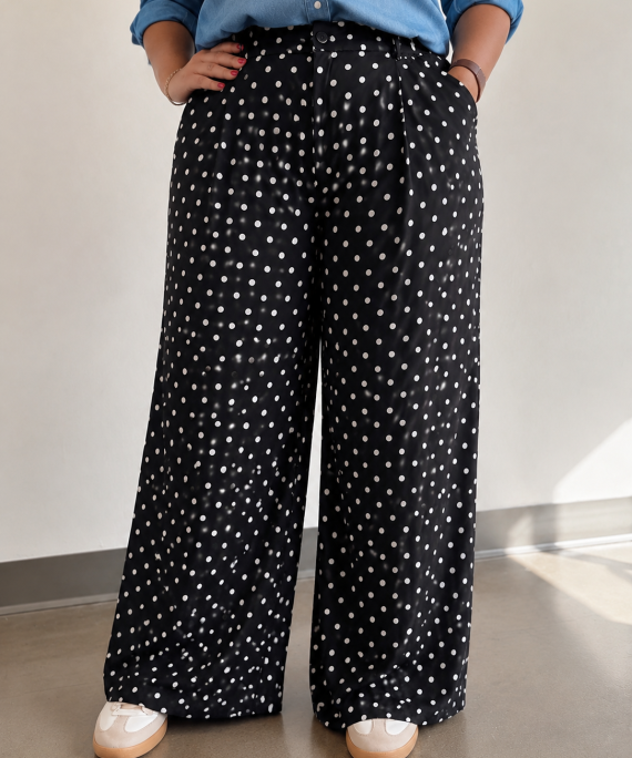 PANTALON BOTA RECTA POLKADOT
