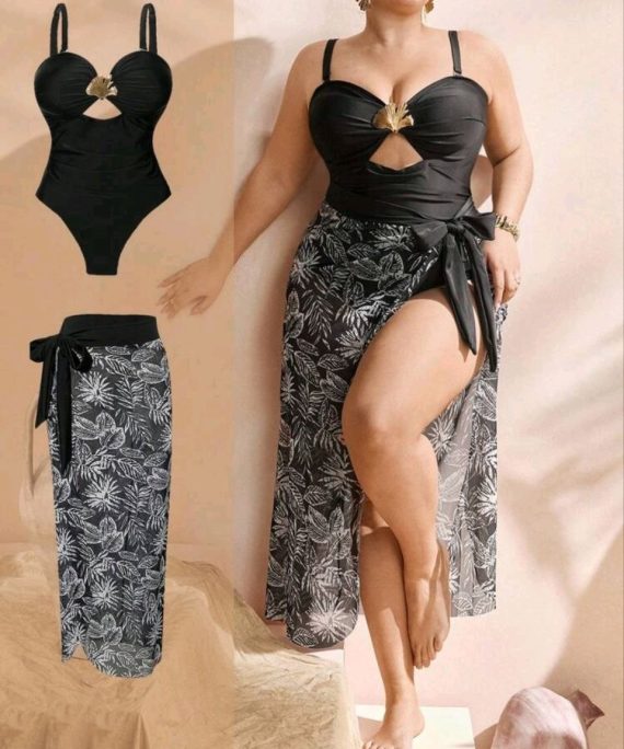 TRAJE DE BAÑO 1 PIEZA CON PAREO