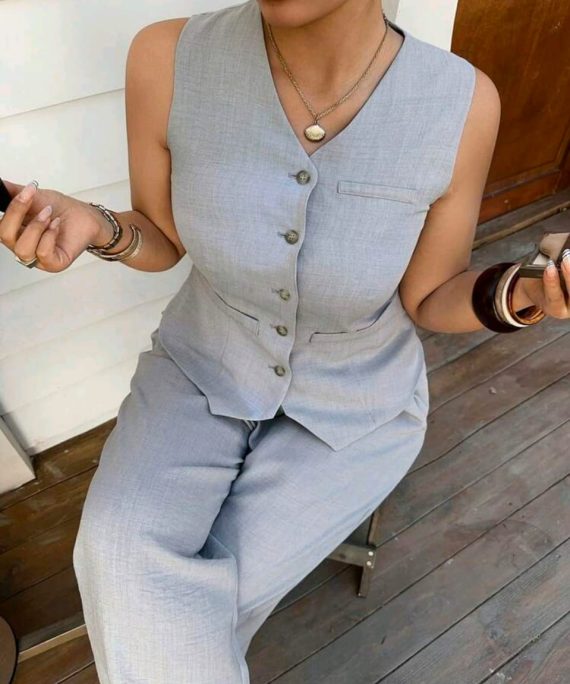 CONJUNTO CASUAL CHALECO Y PANTALON