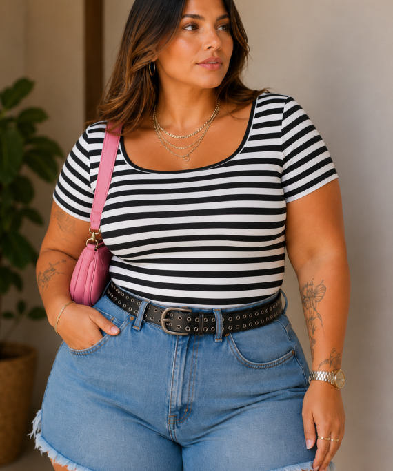 BLUSA BÁSICA CUELLO CUADRADO