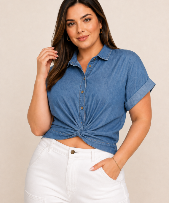 Top romatik denim